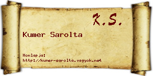 Kumer Sarolta névjegykártya